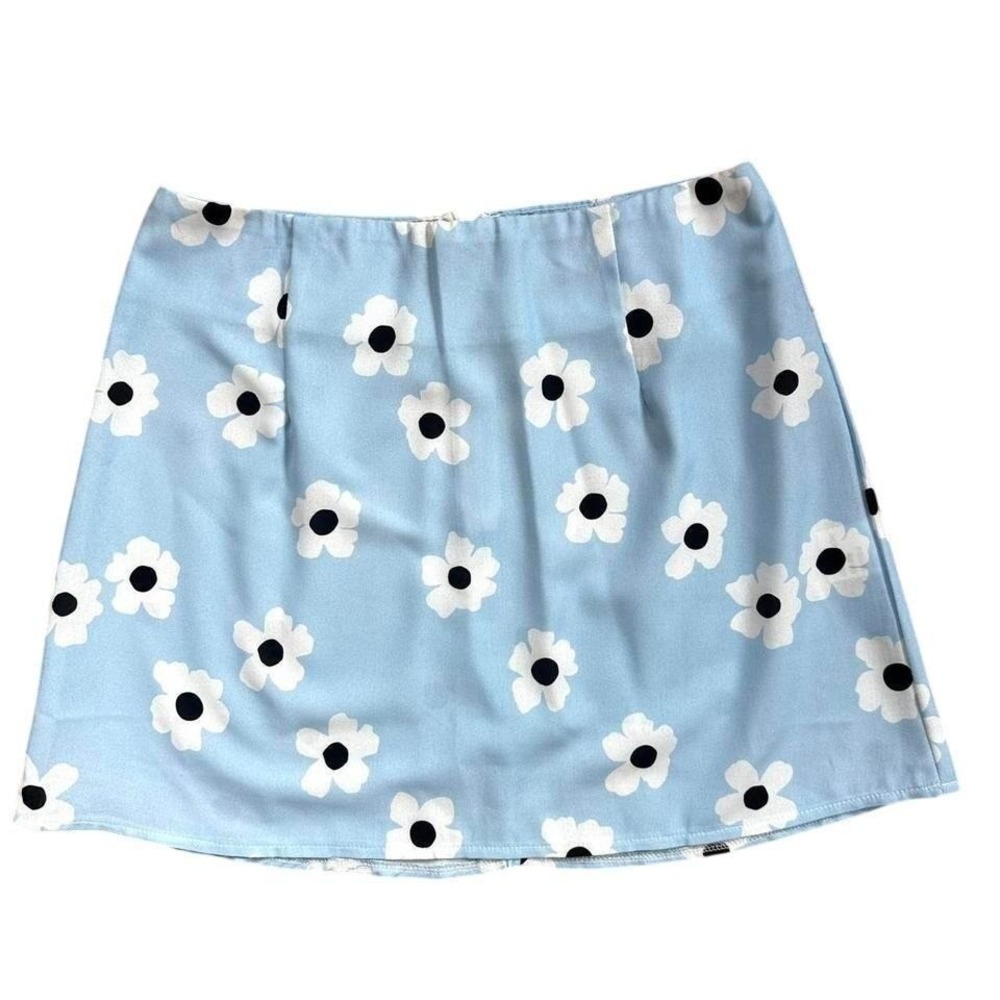 Princess Polly Blue Daisy Floral Mini Skirt Y2K Cottagecore Coquette Girly Sz 4